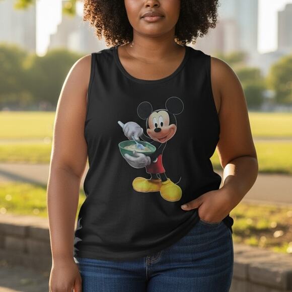 NWT ~ Women's Black Mickey Mouse Summer Beach Tank Top ~ Plus Size 4X - Picture 1 of 1